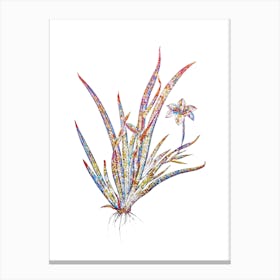 Stained Glass Lily Mosaic Botanical Illustration on White n.0270 Canvas Print