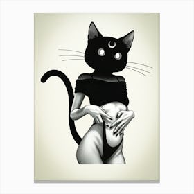 Lunar Feline Allure Canvas Print