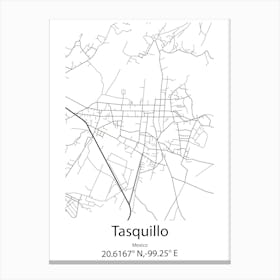 Tasquillo,Mexico Minimalist Map Stampe su tela