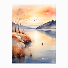 Watercolor Landscape Painting Canvas Print