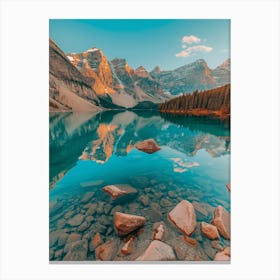 Sunrise At Lake Banff Canvas Print
