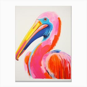 Colourful Bird Painting Pelican 3 Canvas Print