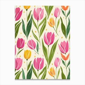 Tulips Seamless Pattern Canvas Print