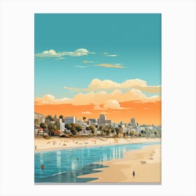 Abstract Illustration Of St Kilda Beach Australia Orange Hues 4 Canvas Print