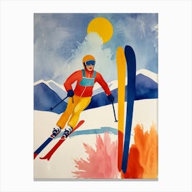 Skier On Skis 1 Canvas Print