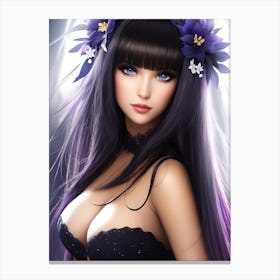 Sexy Girl With Purple Hair Canvas Print