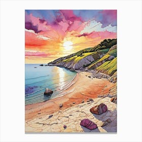 Sunset On The Beach 3 Canvas Print