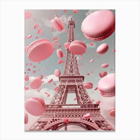 Pink Macarons In Paris Canvas Print