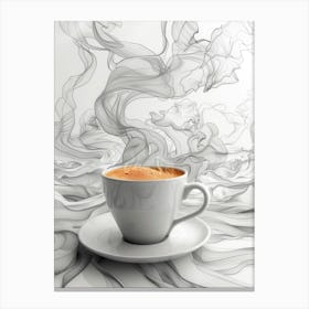 Coffee Cup With Smoke Canvas Print