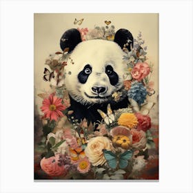 Panda Art In Collage Art Style 3 Canvas Print