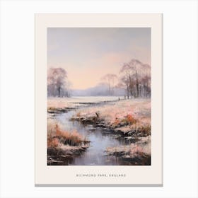 Dreamy Winter Painting Poster Richmond Park England 1 Canvas Print