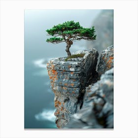 Tree On A Cliff 1 Canvas Print