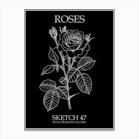 Roses Sketch 47 Poster Inverted Canvas Print