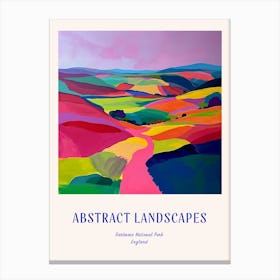 Colourful Abstract Dartmoor National Park England 1 Poster Blue Canvas Print