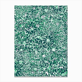 Linear Garden - Teal Green Canvas Print