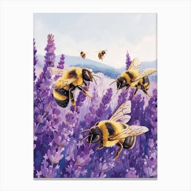 Colletidae Bee Storybook Illustration 13 Canvas Print