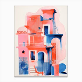 A House In Rome, Abstract Risograph Style 4 Canvas Print