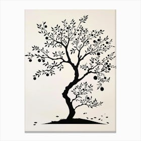 Plum Tree Simple Geometric Nature Stencil 1 1 Canvas Print