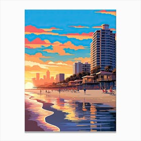 Myrtle Beach South Carolina, Usa, Flat Illustration 2 Canvas Print