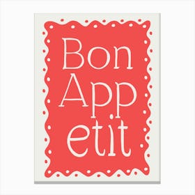 Bon Appet red Canvas Print
