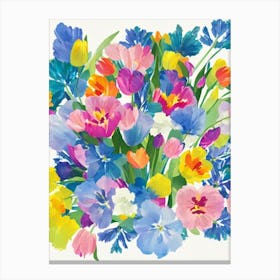 Tulips Modern Colourful Flower Canvas Print