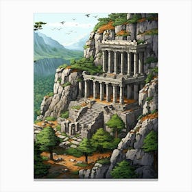 Termessos Archaeological Site Pixel Art 3 Canvas Print