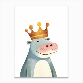 Little Hippo 5 Wearing A Crown Canvas Print