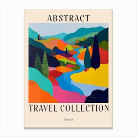 Abstract Travel Collection Poster Croatia 1 Canvas Print