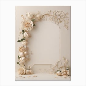 Frame With Roses Canvas Print