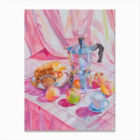 Pink Breakfast Food Panini 2 Canvas Print