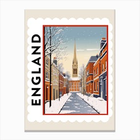 Retro Winter Stamp Poster Bath United Kingdom 1 Canvas Print