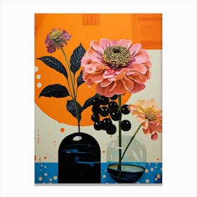 Surreal Florals Zinnia 1 Flower Painting Canvas Print