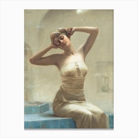 At The Bath by Theodoros Rallis (1905) | vintage art print | FParrish Art Prints Canvas Print