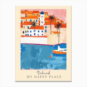 My Happy Place Dubrovnik 6 Travel Poster Canvas Print