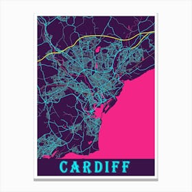 Cardiff Map Poster 1 Canvas Print
