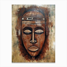 Sculpted Stories: African Masks in Timeless Harmony Canvas Print