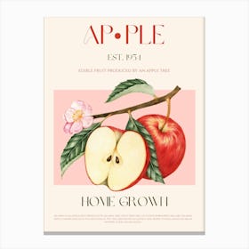 Apple Fruit Mid Century Canvas Print