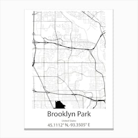 Brooklyn Center,United States Minimalist Map Canvas Print