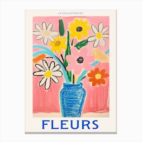 French Flower Poster Daisy 2 Canvas Print