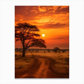 Sunset In The Savannah 3 Canvas Print