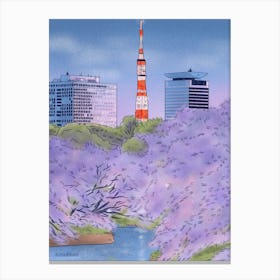 Tokyo Tower At Dusk Canvas Print