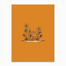 Home Sweet Home Orange Canvas Print