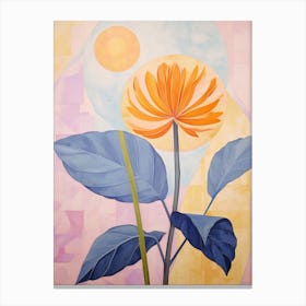 Calendula 4 Hilma Af Klint Inspired Pastel Flower Painting Canvas Print