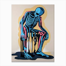 Expressionist Skeleton Melting 8 Canvas Print