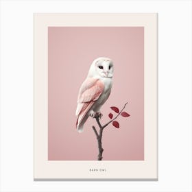 Minimalist Barn Owl 3 Bird Poster Canvas Print