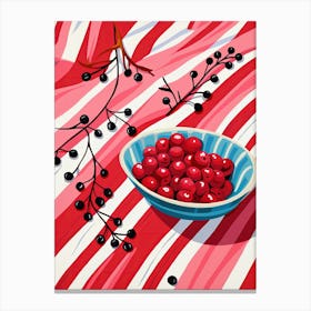 Cranberries Fruit Summer Illustration 2 Canvas Print