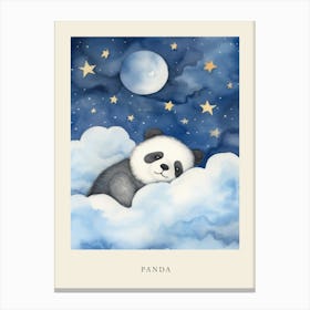 Baby Panda Cub 3 Sleeping In The Clouds Nursery Poster Canvas Print
