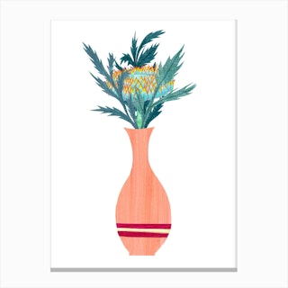 Artichok In Vase Canvas Print