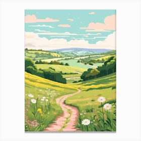 The North Downs Way England 2 Hike Illustration Canvas Print