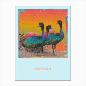 Rainbow Ostrich Poster 2 Canvas Print